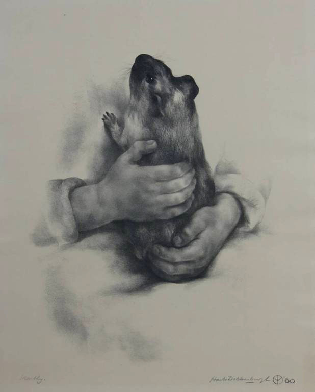 Aart van Dobbenburgh - Aart van Dobbenburgh. -Cavia van Marthy- Litho. Handgesigneerd. 1960. kopen? Bied vanaf 55!