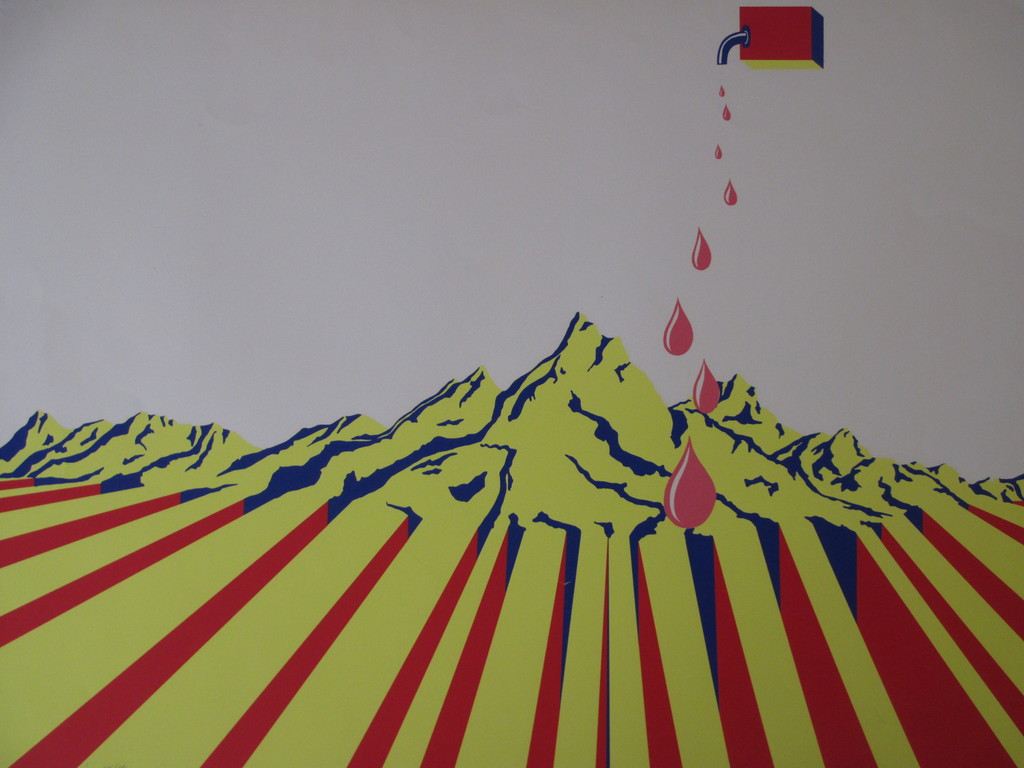 Etienne Elias, Druppels Moonlandscape, Kleurenzeefdruk kopen? Bied vanaf 90!