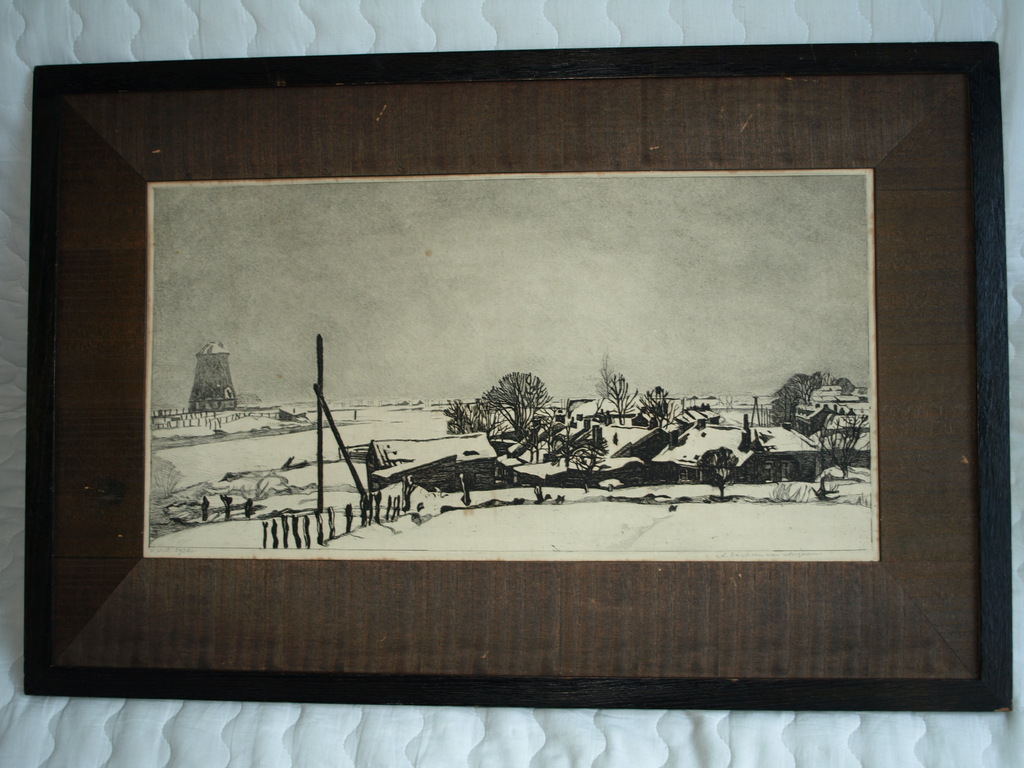 Antoon Derkzen van Angeren (1878-1961) – Ets - Winter aan de Rotte – 1930 kopen? Bied vanaf 95!