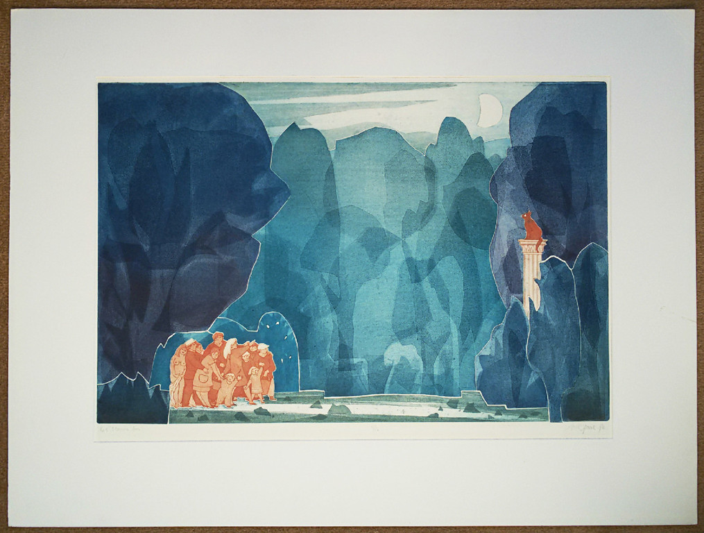 Ank Spronk - Het blauwe bos, aquatint ets kopen? Bied vanaf 65!