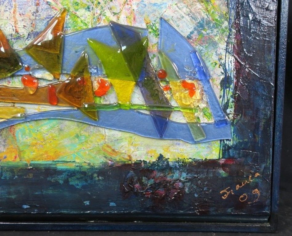 Franca Muller Jabusch: Olieverf op 2 doeken, Blue Song - Ingelijst kopen? Bied vanaf 100!