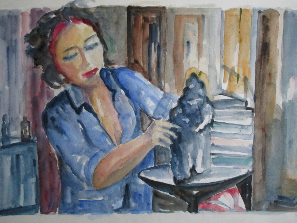 Tweezijdige aquarel, onbekende kunstenaar kopen? Bied vanaf 1!