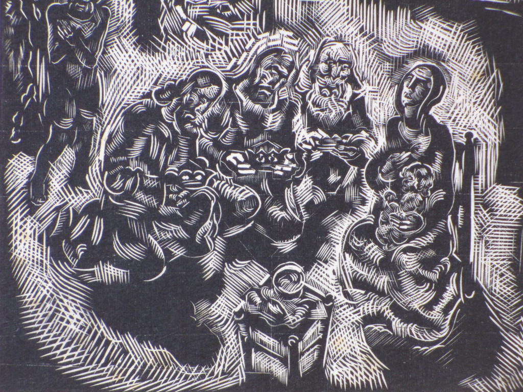 Jaap Weyand, De Heilige Familie, Houtsnede kopen? Bied vanaf 35!