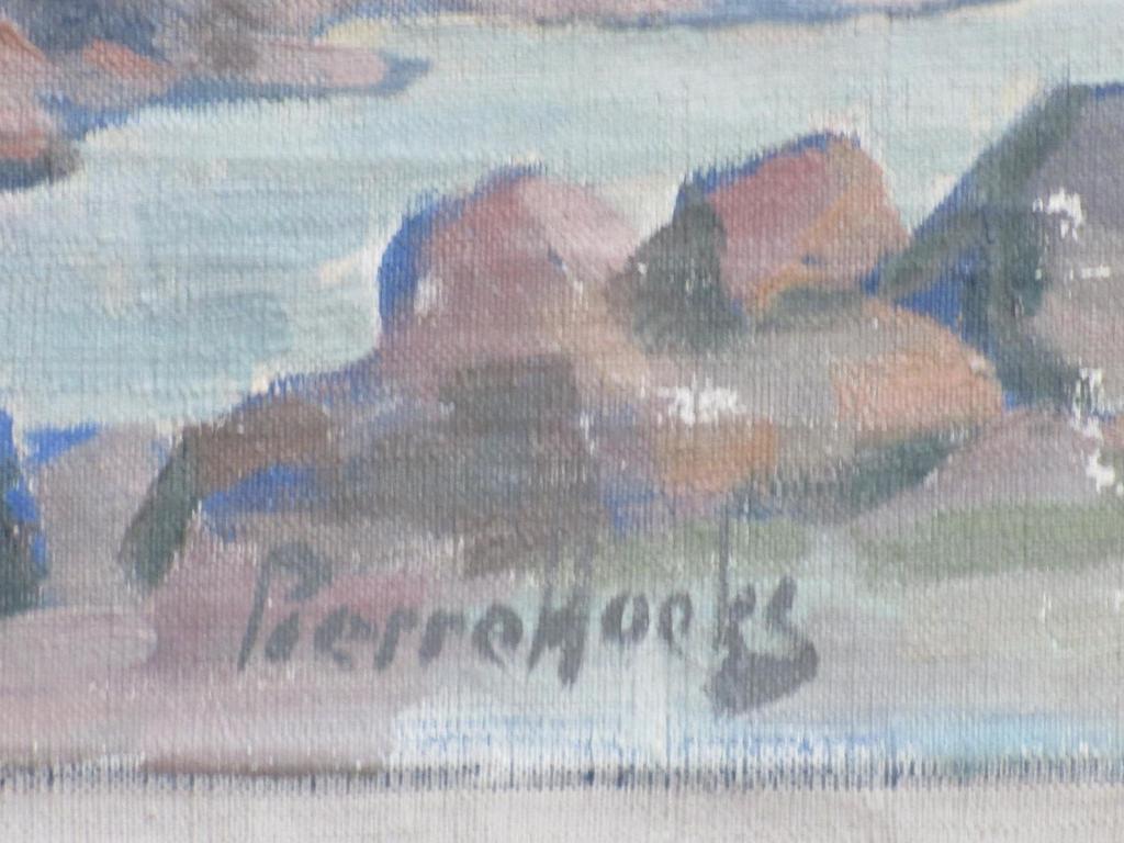 Pierre Hoeks, Botenhuis aan rotsachtige haven, Olieverf op doek kopen? Bied vanaf 1!