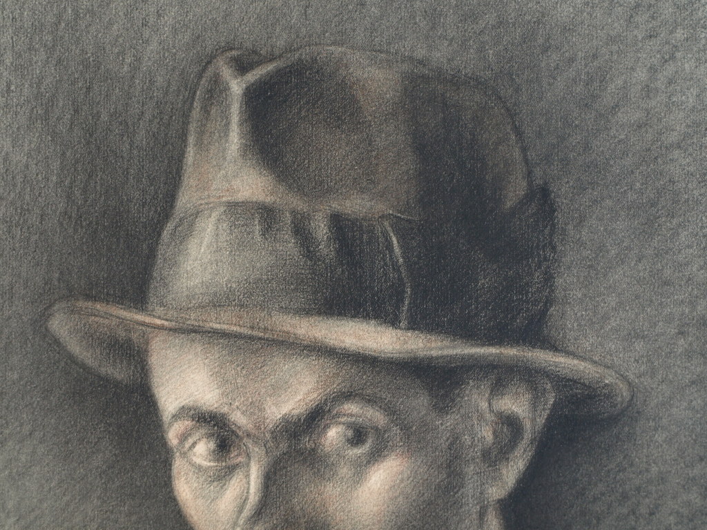 Onbekend : Tekening , Man met hoed – ca 1920 - Elias Smalhout kopen? Bied vanaf 1!