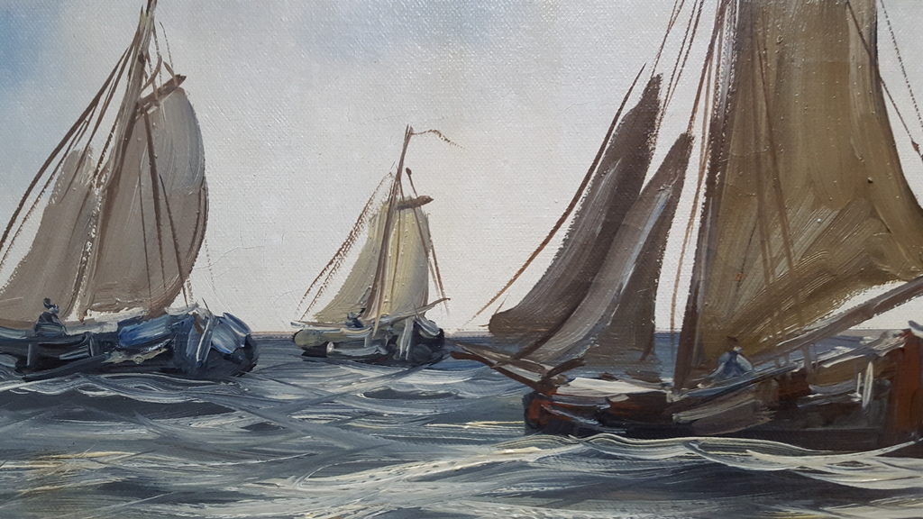 Jan Kelderman (1914-1990) - olieverf op doek (70x50), gesigneerd r.o. verkocht voor € 84!