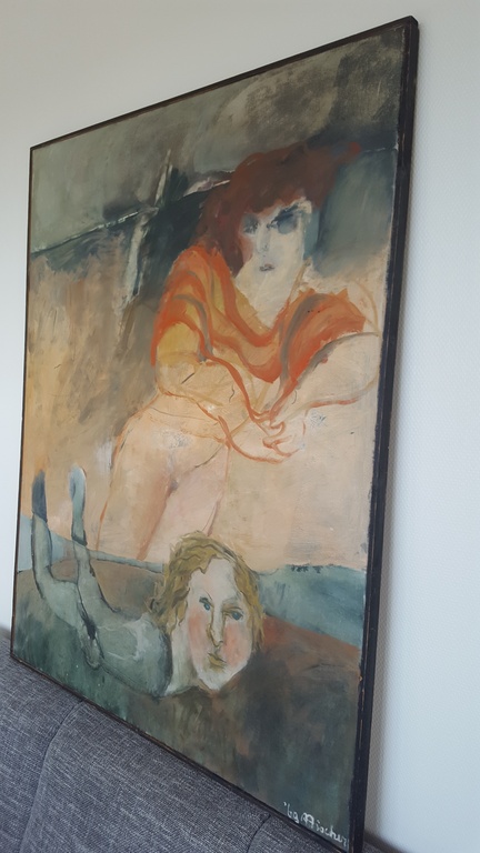 Annemarie Fischer: olieverf op doek, Vrouw en Man kopen? Bied vanaf 200!