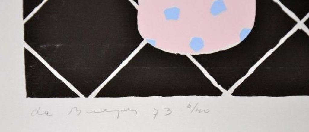 Chris de Bueger: Zeefdruk 'Stilleven met plant', 1973 kopen? Bied vanaf 1!