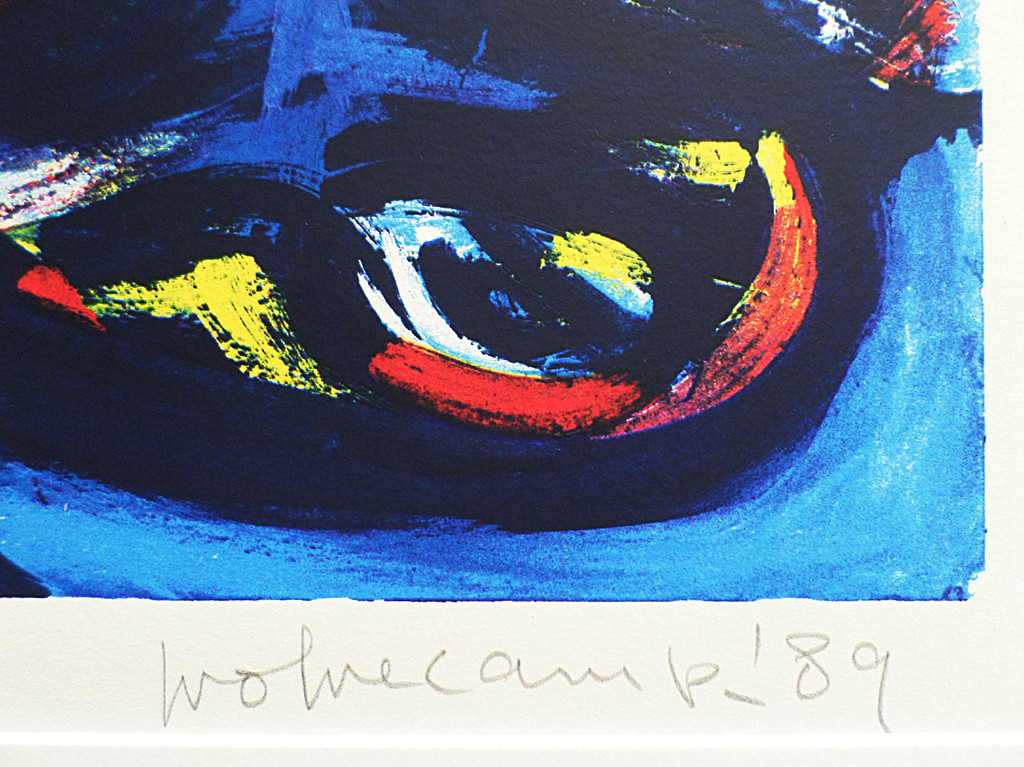 Theo Wolvecamp - Compositie in blauw, rood en geel, zeefdruk kopen? Bied vanaf 220!