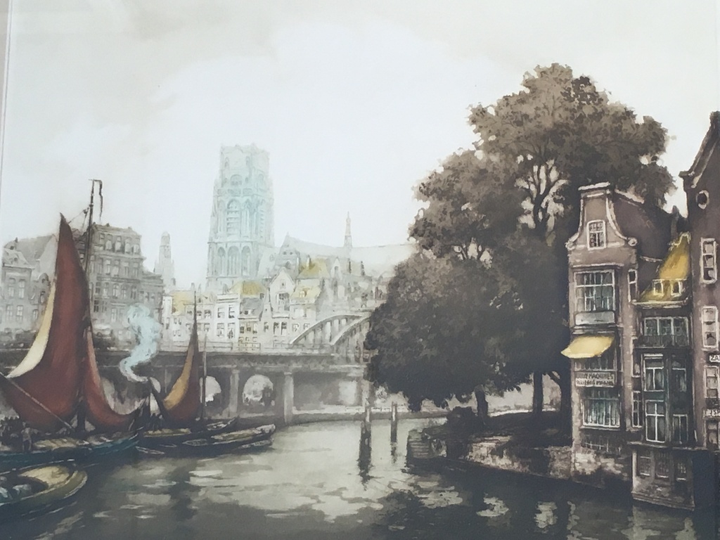 Alfred van Neste: Kleurets, Kolk Rotterdam voor 1940. kopen? Bied vanaf 50!