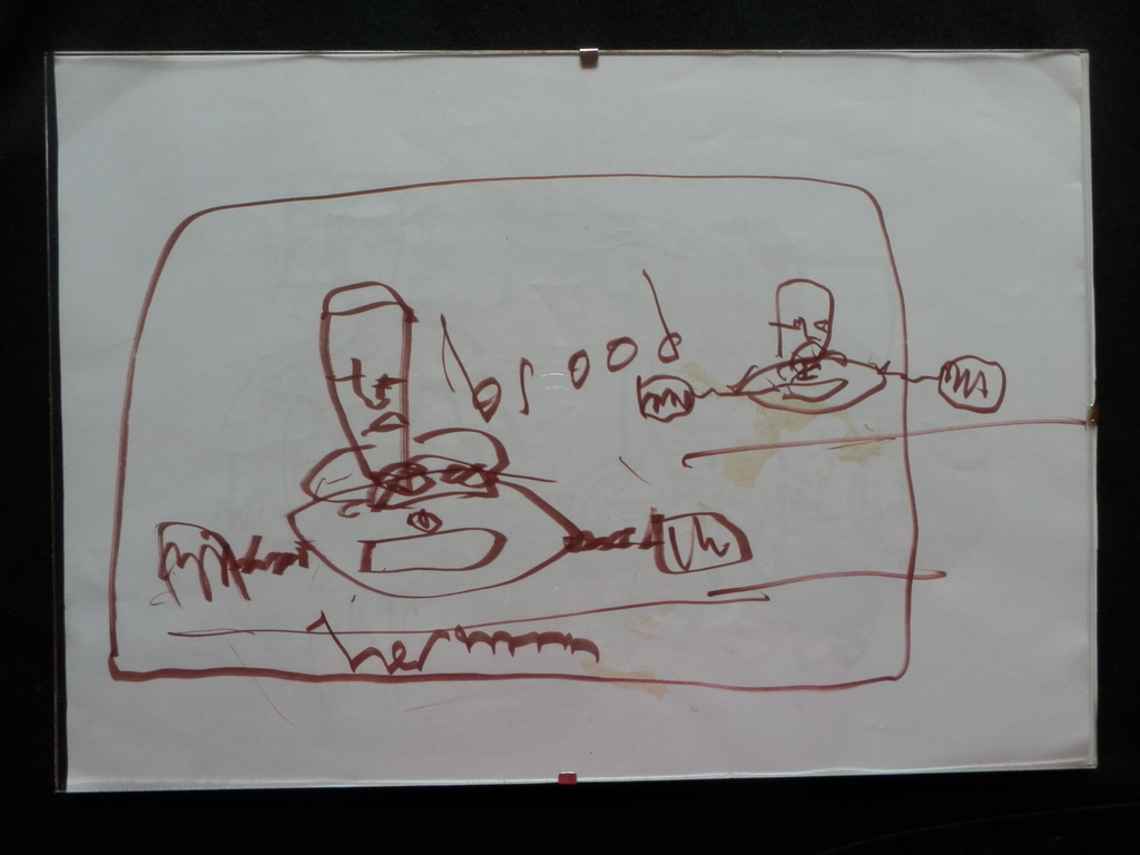 HERMAN BROOD 3 originelen STIFTTEKENINGEN op papier kopen? Bied vanaf 125!