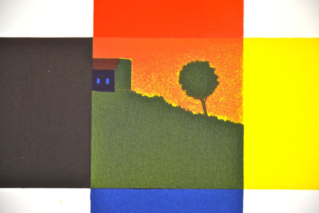 Willem van Malsen: Litho. Kruis met landschap kopen? Bied vanaf 70!