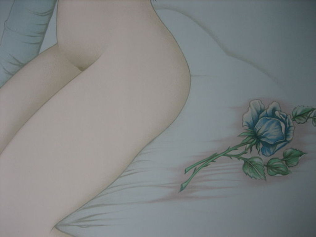 Mara Tran Long - Nu Á La Rose - Lithografie - Oplage 300 ex. - Handgesigneerd kopen? Bied vanaf 1!