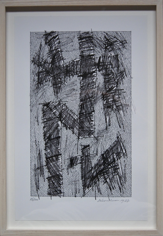 Jan Schoonhoven abstracte zeefdruk uit 1987 ZERO verkocht voor € 425!