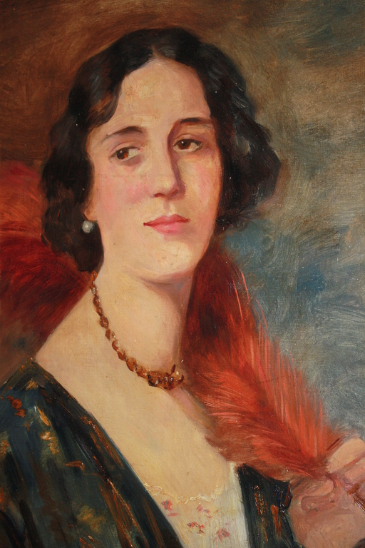 ART DECO DAME met VEER  door SIMON MARIS - MEESTER van HAAGSE SCHOOL kopen? Bied vanaf 700!