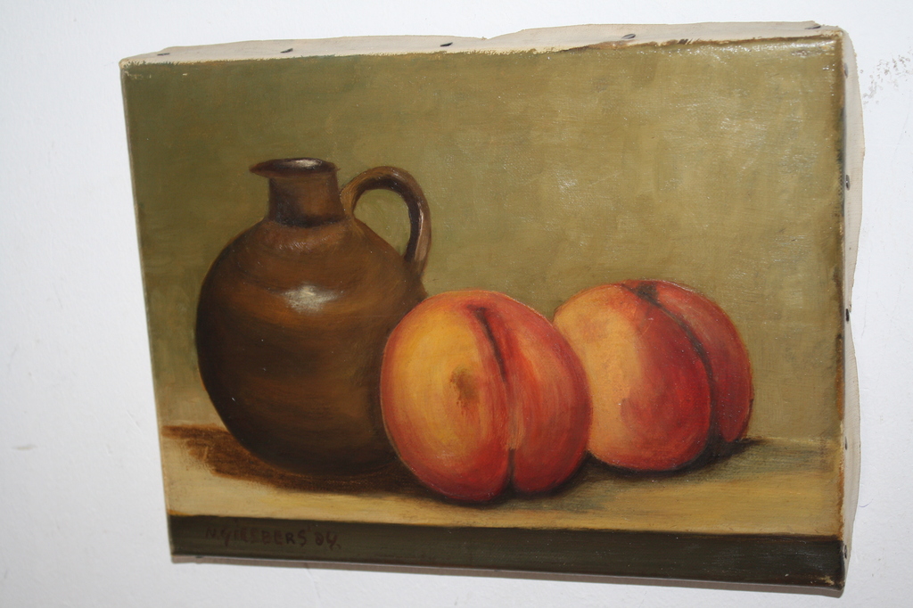 stilleven persik en aardewerk kruik van N GIESBERS kopen? Bied vanaf 1!