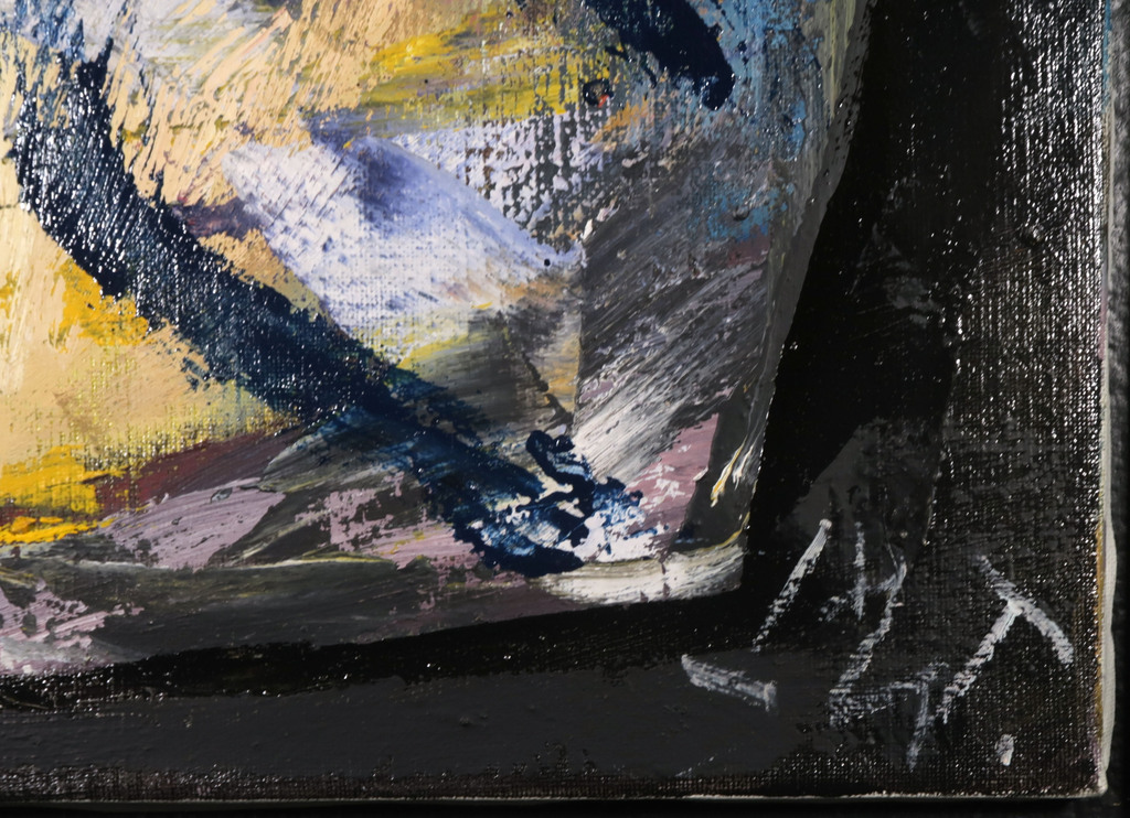 Martin van Wordragen: Olieverf op doek, Moeder met kater - Ingelijst kopen? Bied vanaf 650!