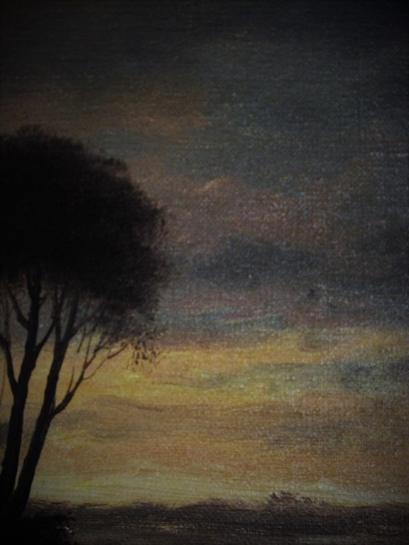 Sfeervol impressionistisch 1950 olieverf "schemer Veluwe" gesignd C. Verschuur  kopen? Bied vanaf 1!