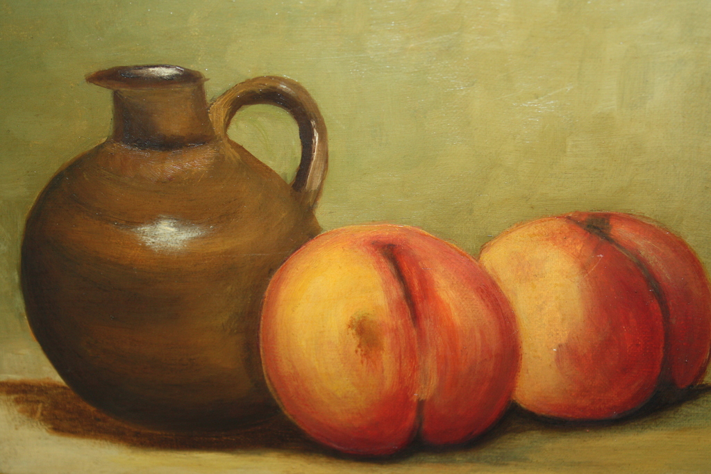 stilleven persik en aardewerk kruik van N GIESBERS kopen? Bied vanaf 1!