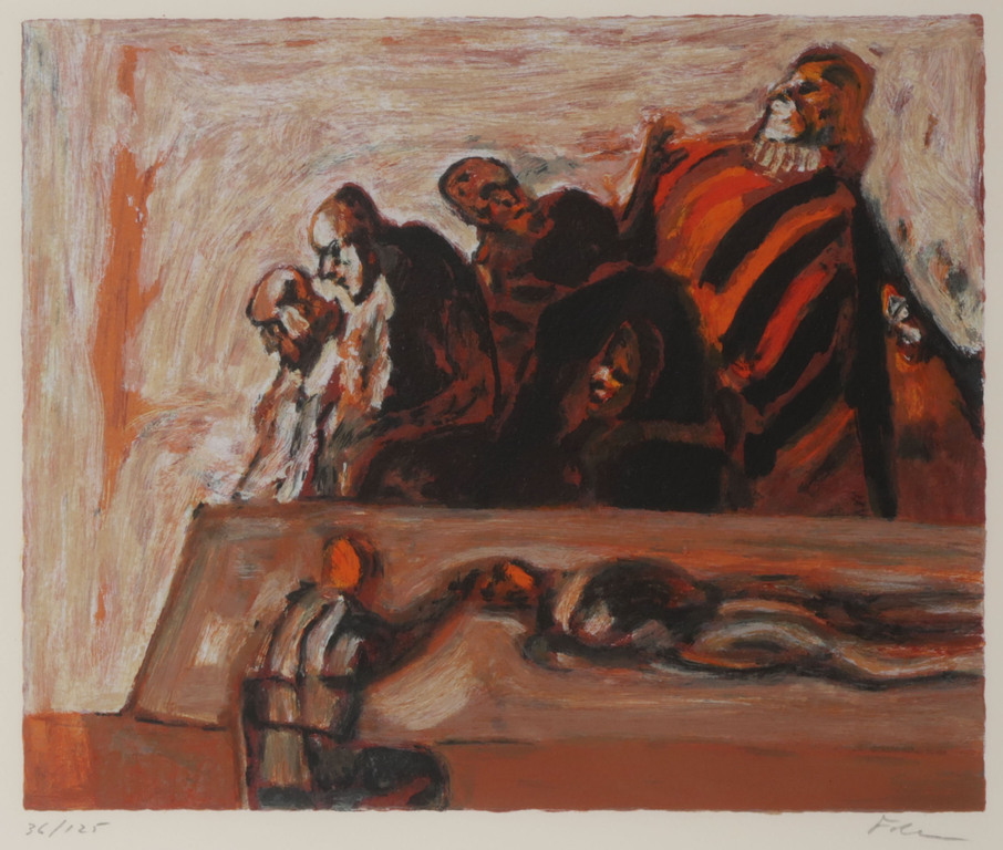 Luis Filcer: Zeefdruk, Z.T. XI - Ingelijst verkocht voor € 50!