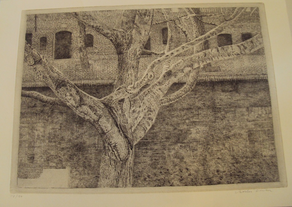 Charles Donker, ets, Oudegracht aan de werf verkocht voor € 85!