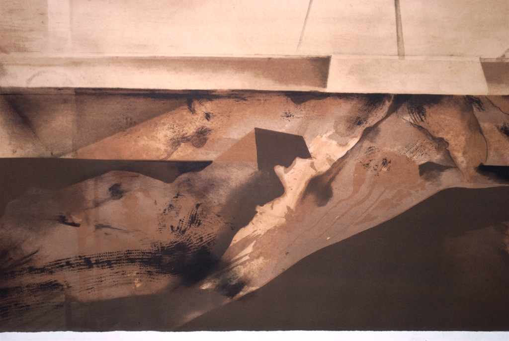 grote litho 1975-- tempelcomplex -- oplage 60  kopen? Bied vanaf 40!