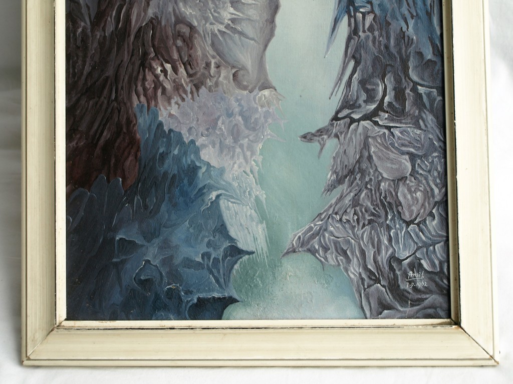 Ansèl : Olieverf op board , In de bergen – gesigneerd en ingelijst – 1962 kopen? Bied vanaf 1!