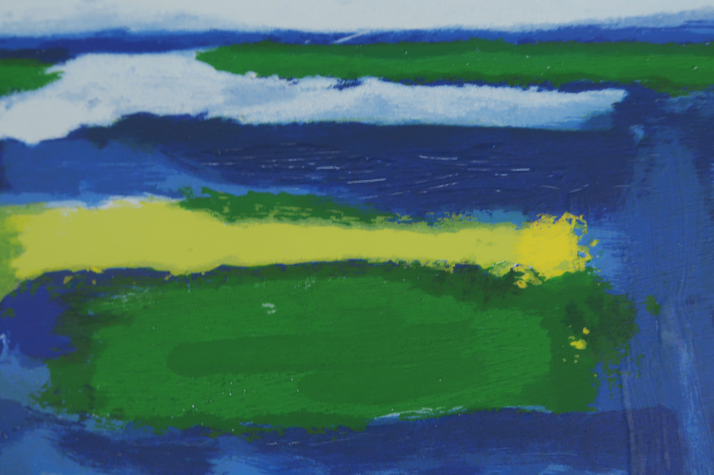 Gerrit Benner: Zeefdruk, Abstract landschap - Ingelijst kopen? Bied vanaf 600!