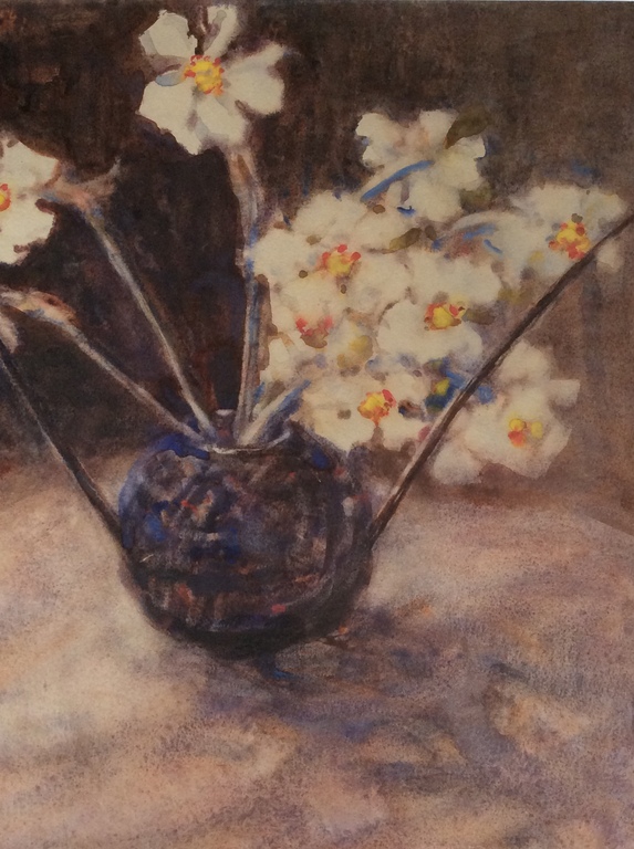 Aquarel bloemen in ronde vaas Thamine groenveld 1871-1938 kopen? Bied vanaf 85!