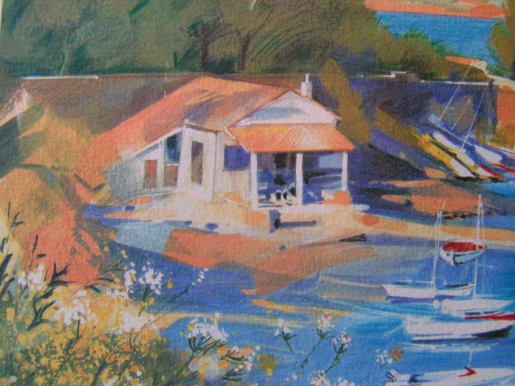 Ella Fort "De Zuid Franse kust met een haventje" - Litho 146/390 en gesineerd kopen? Bied vanaf 15!