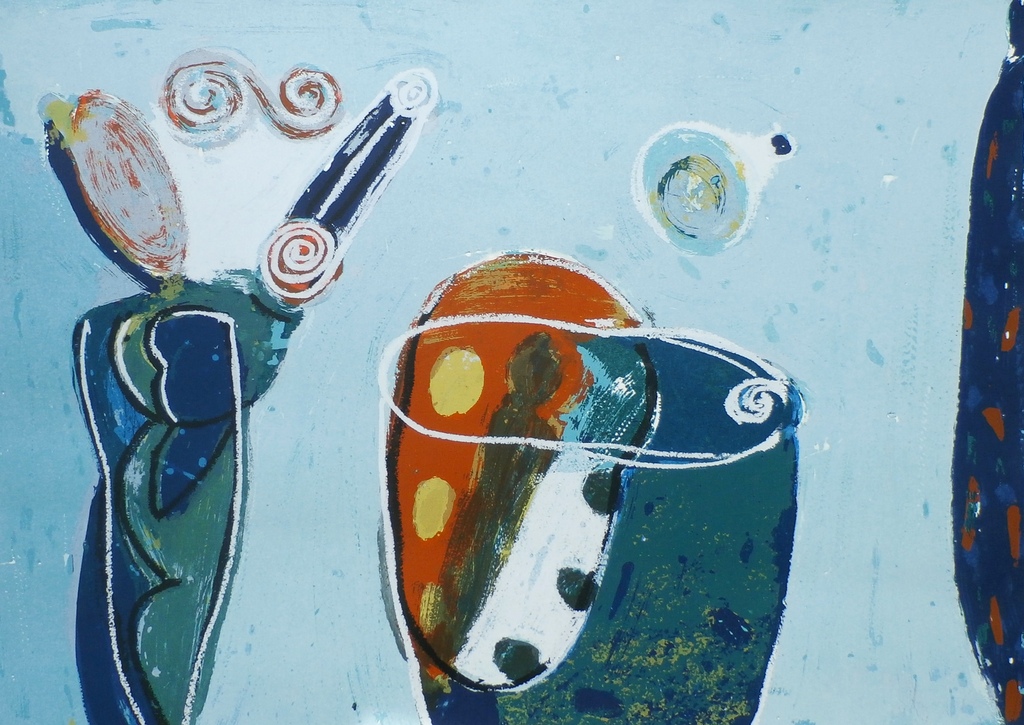 Piet Warffemius - Piet Warffemius - zeefdruk: Telephone call from an island - 1990 kopen? Bied vanaf 60!