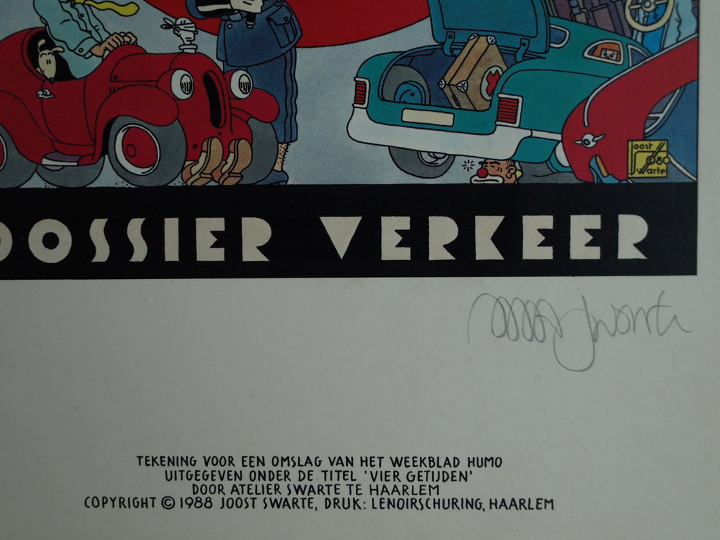 Joost Swarte : 2x prent, Dossier Verkeer + Aardstralen – 1988 kopen? Bied vanaf 1!