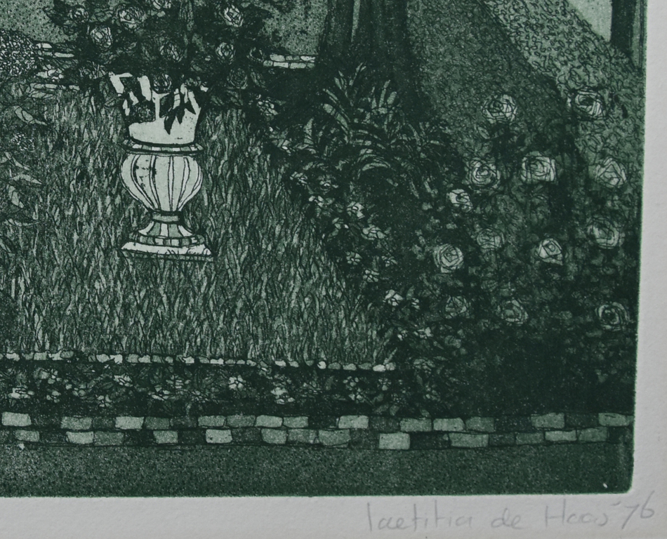 Laetitia de Haas, ets # HOFJE PALMGRACHT # gesigneerd/genummerd/nm, 1976 kopen? Bied vanaf 1!