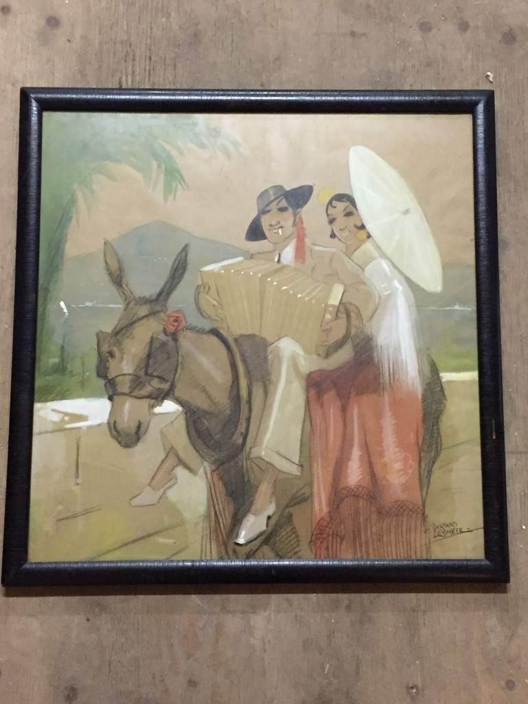 Bernard Leemker 1899-1990.    Spaans tafereel  kopen? Bied vanaf 125!