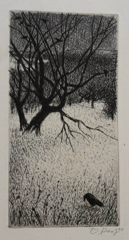 Otto Paetz, ets, winterlandschap, 1980, gesigneerd kopen? Bied vanaf 25!