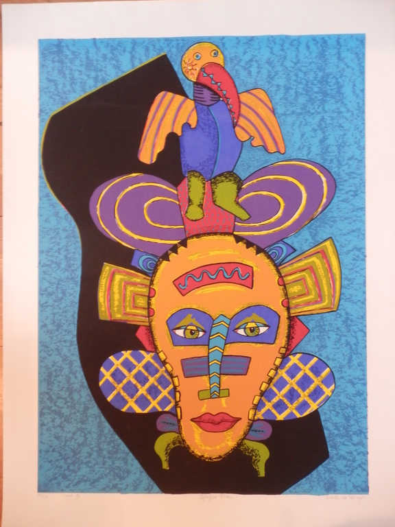 CECILE DE BRUIJN   Gr.Zeefdruk  AFRIQUE BLEU   Handgesigneerd verkocht voor € 45!