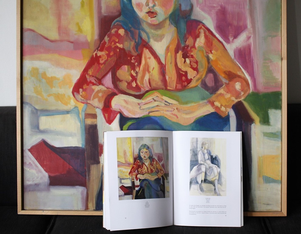 Evelyne Pommier (1952-1978), olieverf op doek, portret kopen? Bied vanaf 100!