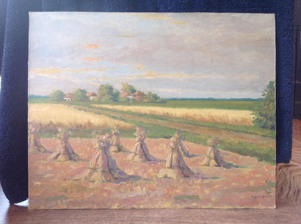 Landschap met Korenschoven, onduidelijk gesigneerd kopen? Bied vanaf 1!