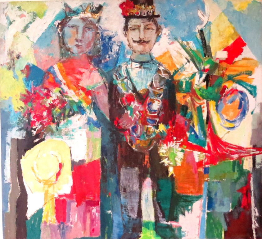 Henk Fonville olieverf op board- De Schutter-koning verkocht voor € 100!