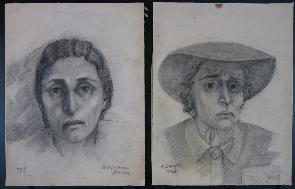 Bob Damen: Potloodtekening (2x), Twee figuren kopen? Bied vanaf 1!