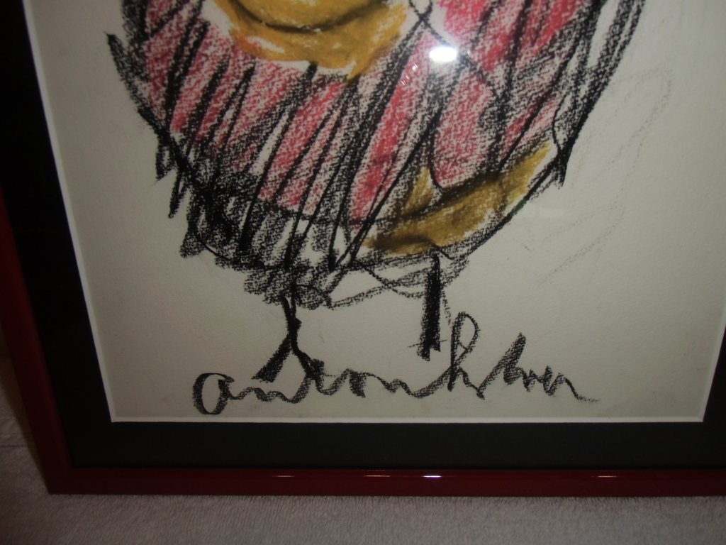 Anton Heyboer : Getekende kip met vetstift (wasco), kip kopen? Bied vanaf 200!