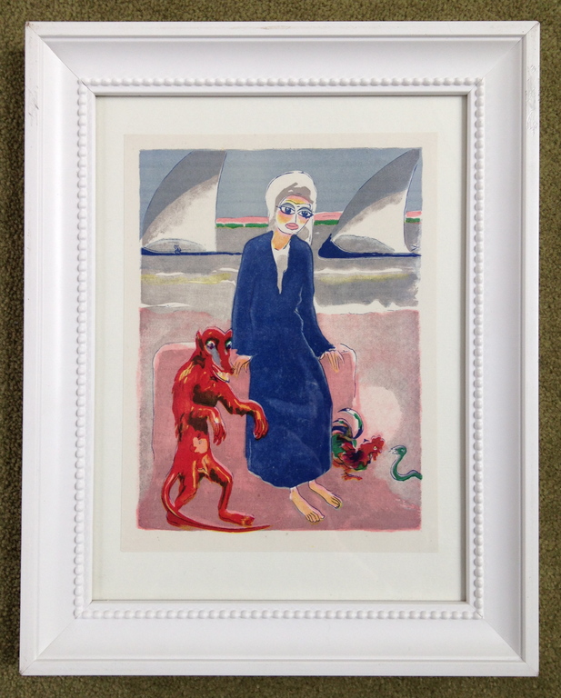 Kees van Dongen, Originele houtgravure uit 1955,  verkocht voor € 75!