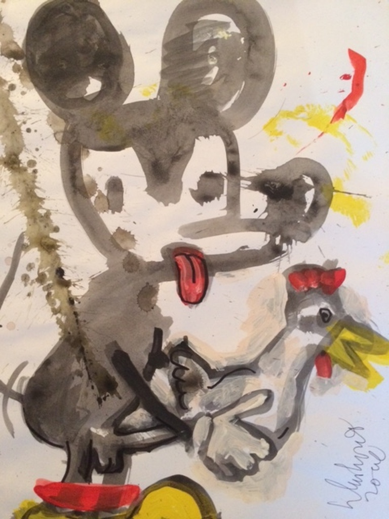 Peter Klashorst: Origineel werk, Mickey mouse kopen? Bied vanaf 40!