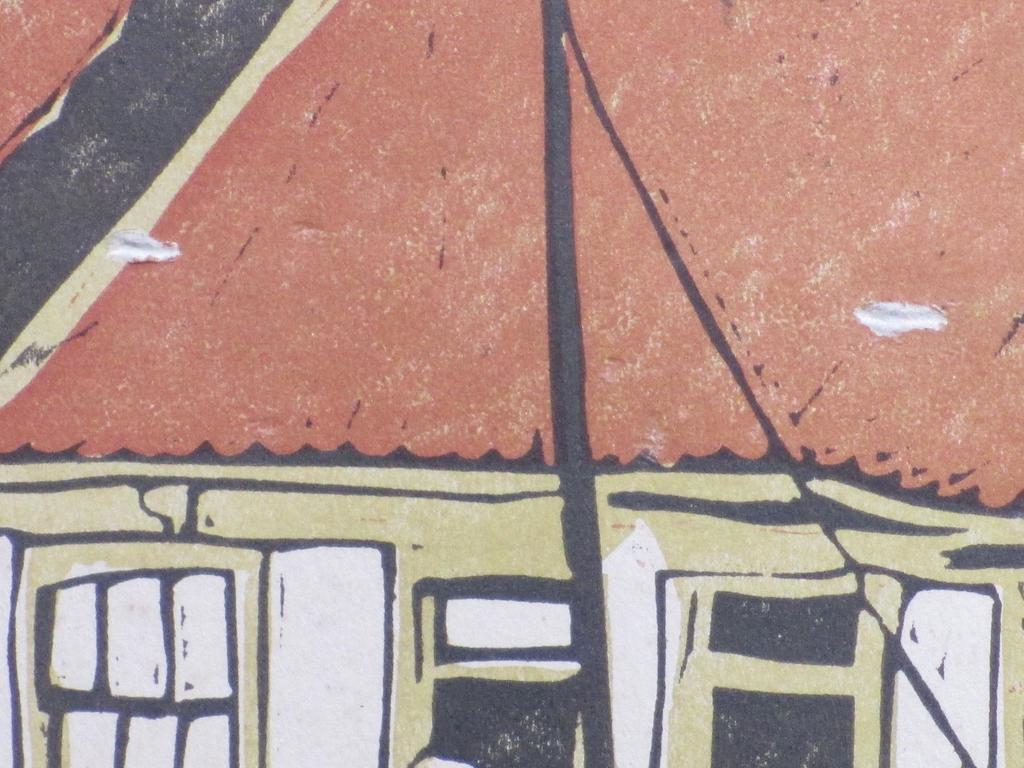 Cees Bolding, Woonboot aan de kade, Kleurhoutsnede kopen? Bied vanaf 30!