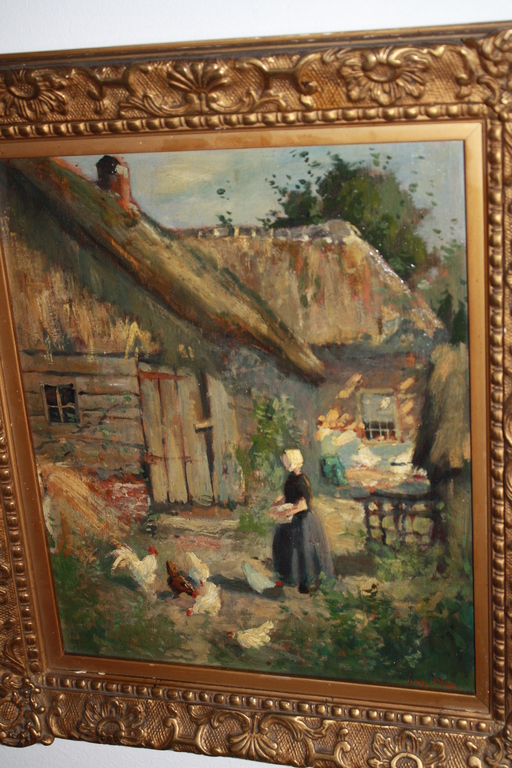 LOUIS BRON 1884-1959 - KIPPEN VOEREN bij BOERDERIJ kopen? Bied vanaf 160!