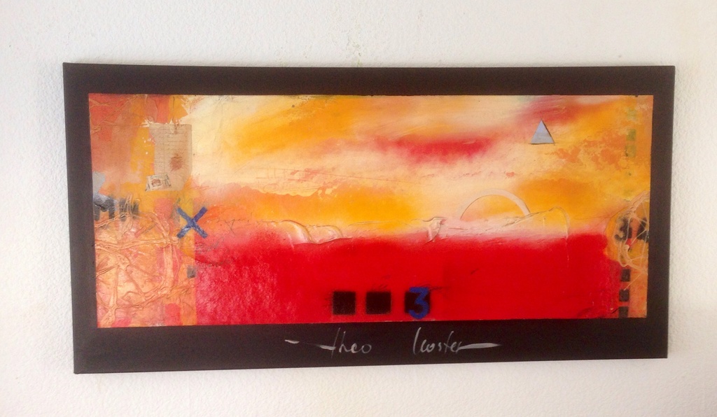 Theo koster , gemengde techniek, travelling verkocht voor € 111!