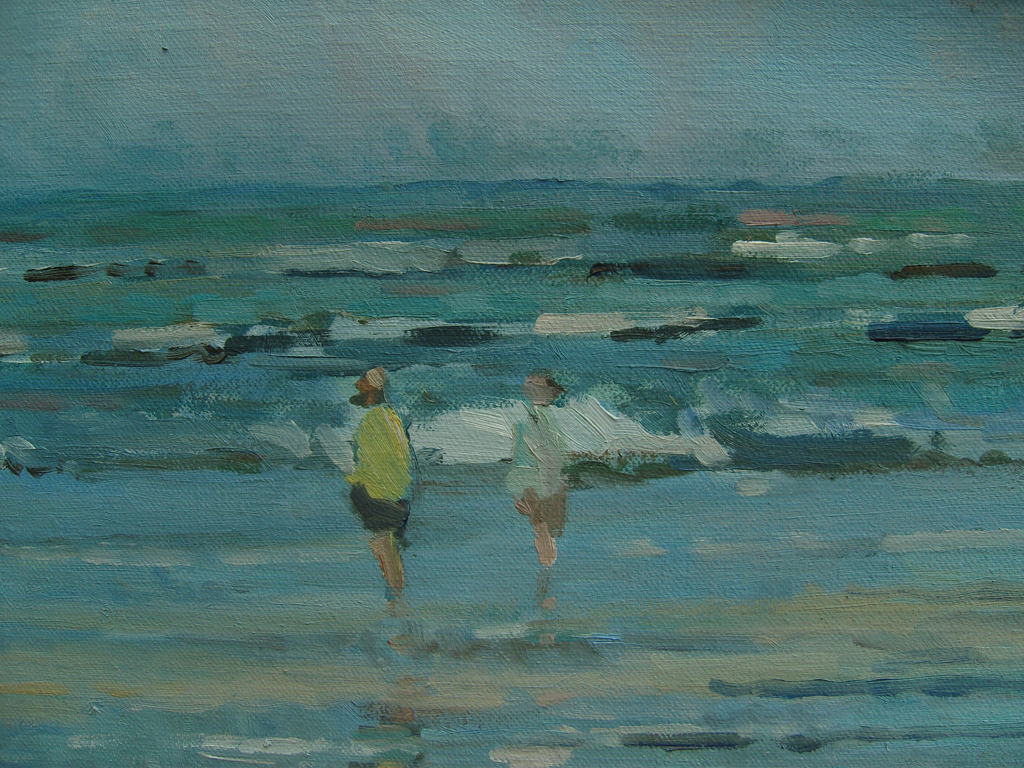 Arie-Cees van Noort: Strandgezicht. GROOT TOPWERK! kopen? Bied vanaf 1300!