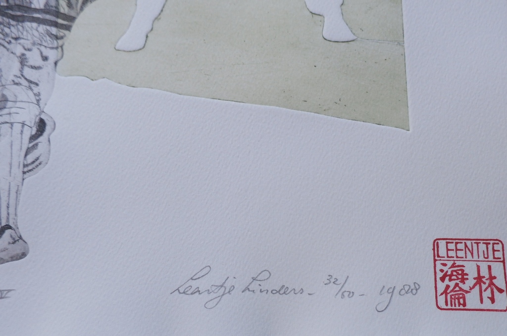 Leentje Linders - Ets/Aquatint - "Hit that Ball" IV - 1988 kopen? Bied vanaf 45!