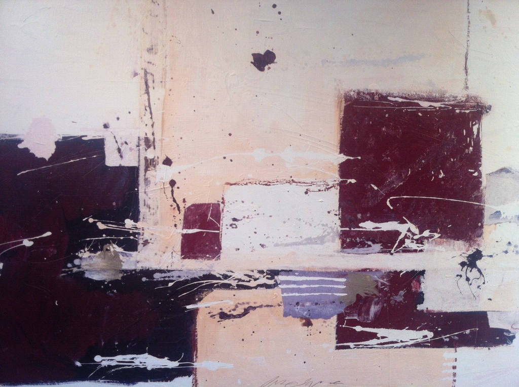 Ron van der Werf, zeefdruk op bewerkte ondergrond op doek. verkocht voor € 185!