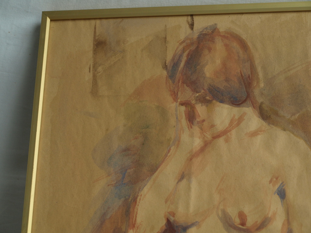 Jan Groenestein : Aquarel , Naakte vrouw – gesigneerd & ingelijst - 1962 kopen? Bied vanaf 185!